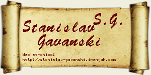Stanislav Gavanski vizit kartica